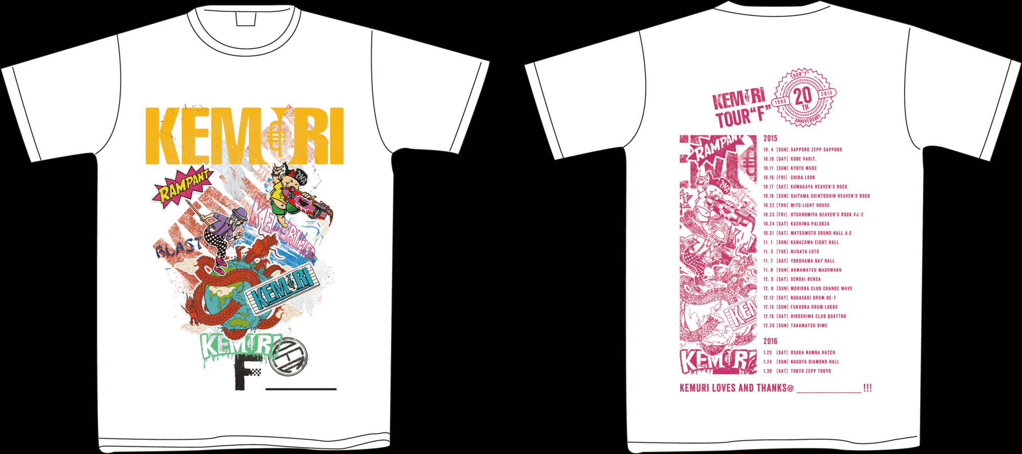PMC限定 20th Anniversary オリジナル・ネームTシャツ発売!! | KEMURI 
